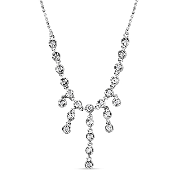 Designer Inspiration - Diamond Necklace (Size - 18) in Platinum Overlay ...