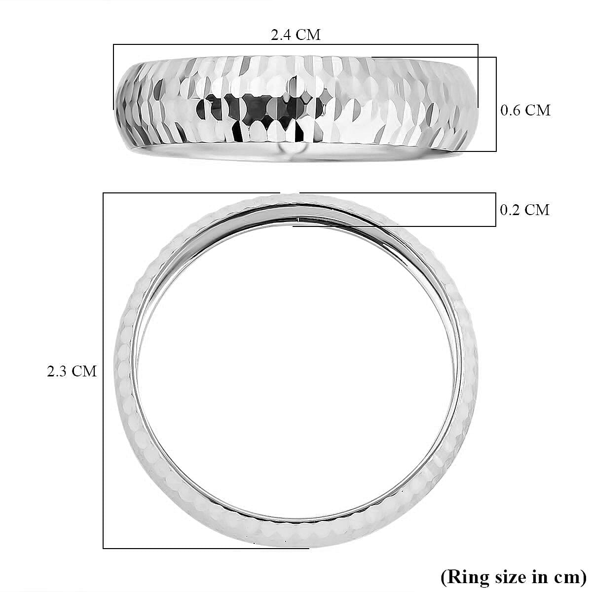 Handmade Diamond Cut Band Ring in 9K Gold