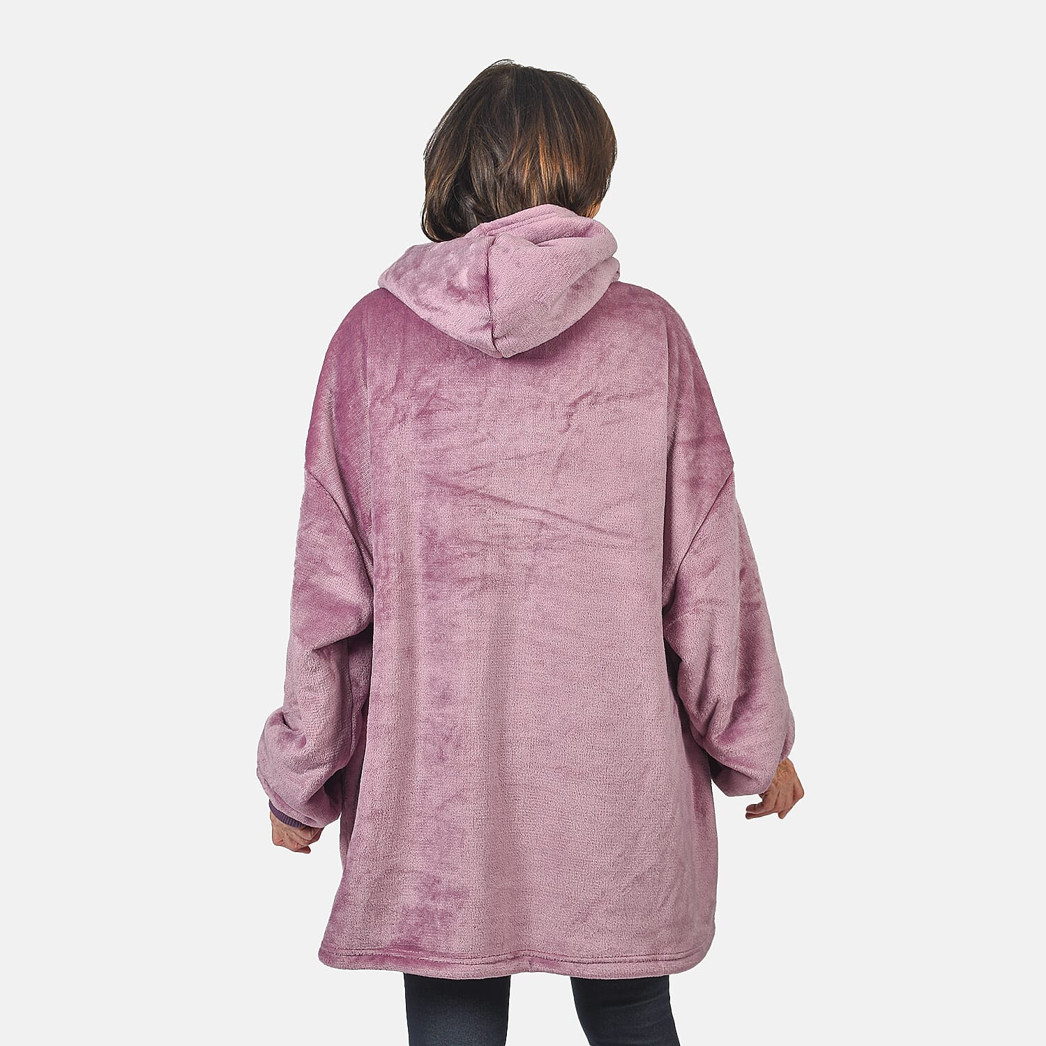 First Launch - Fleece Outer Super Luxe Sherpa Lined Hoodie (One Size) - Purple