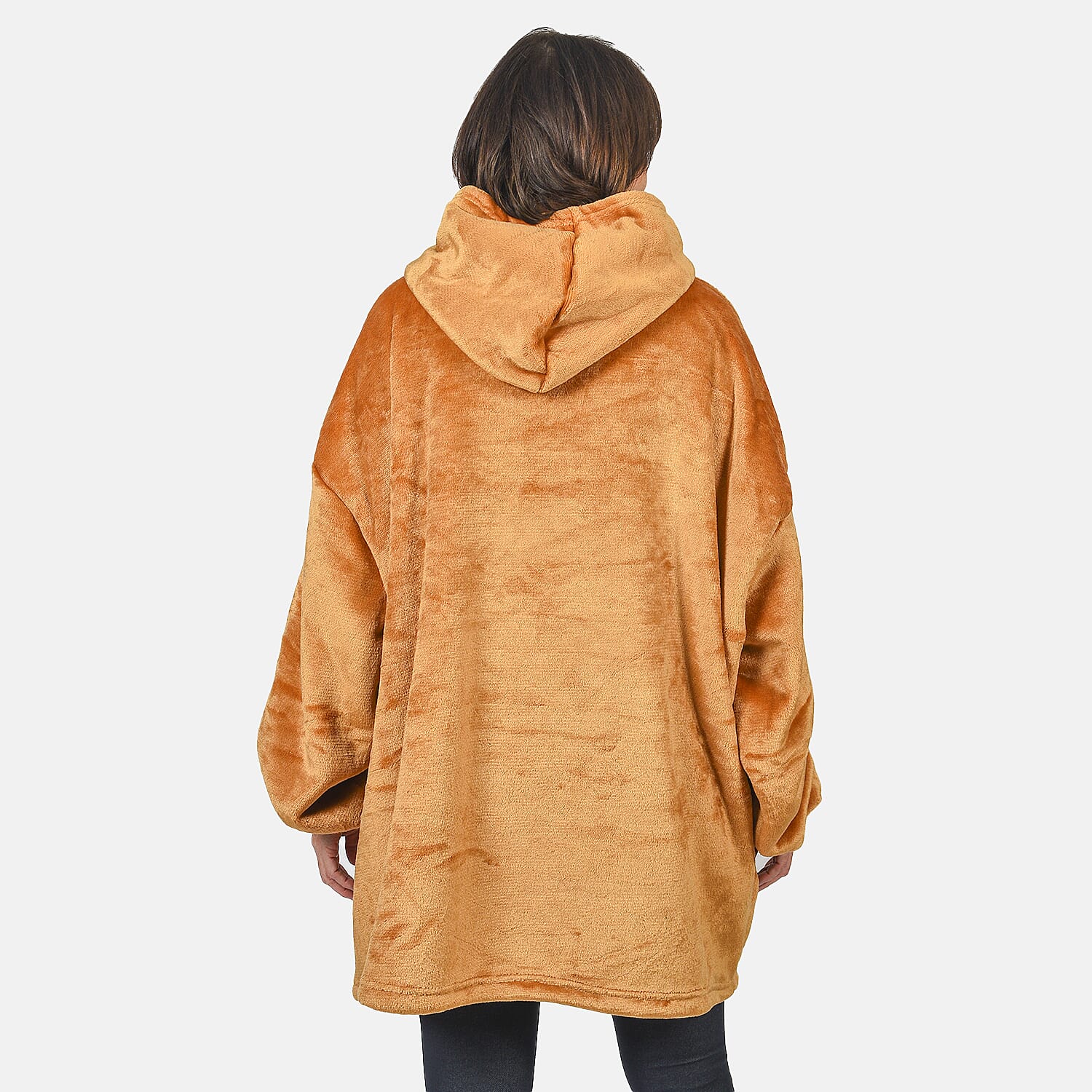 First Launch - Fleece Outer Super Luxe Sherpa Lined Hoodie (One Size) - Camel