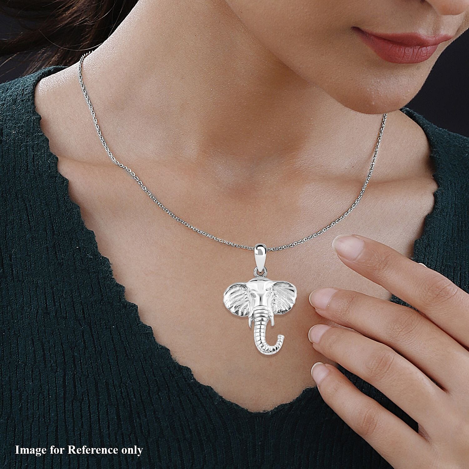 Royal Bali Collection - Sterling Silver Elephant Pendant, Silver Wt. 7.00 GM