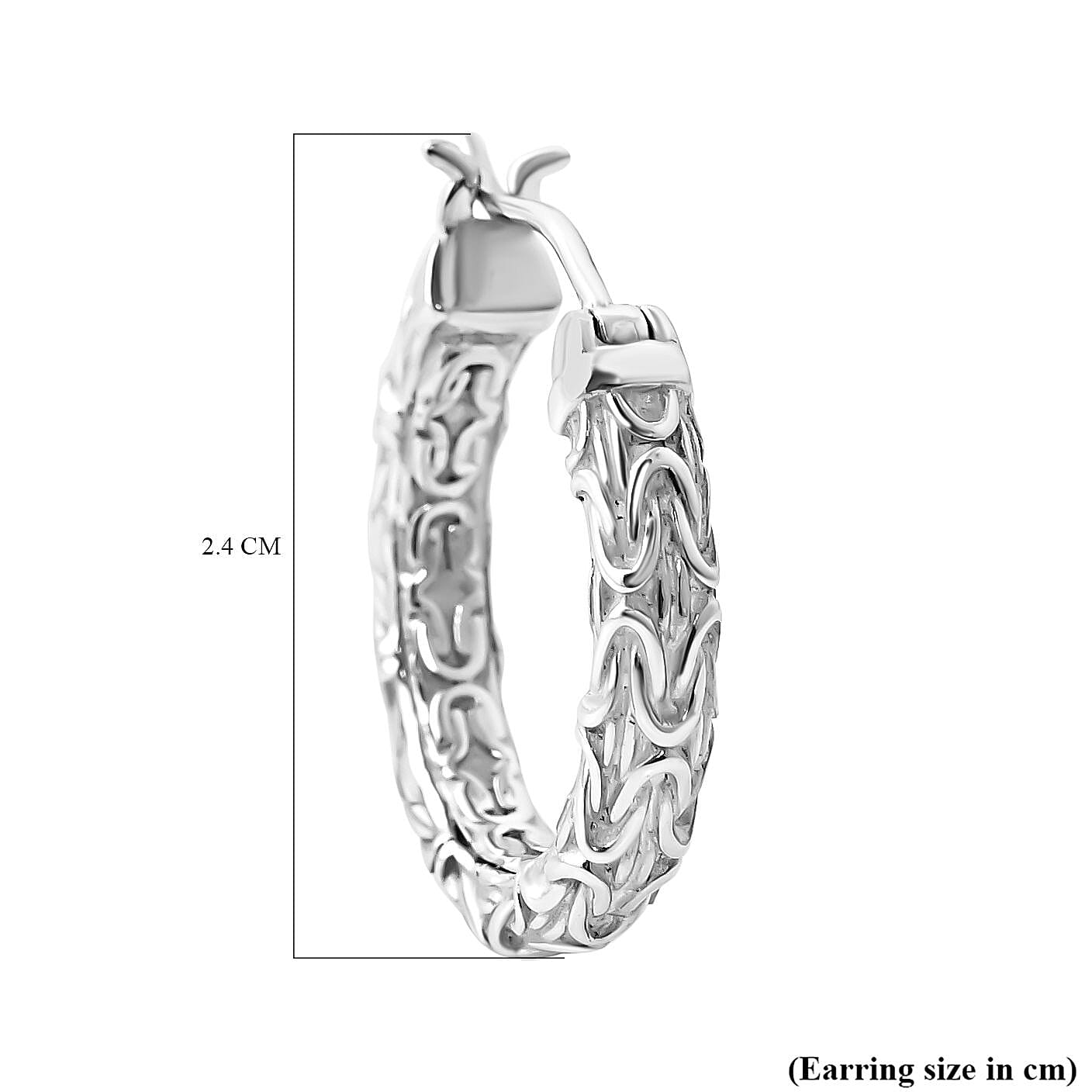 Royal Bali Collection - Sterling Silver Byzantine Hoop Earrings