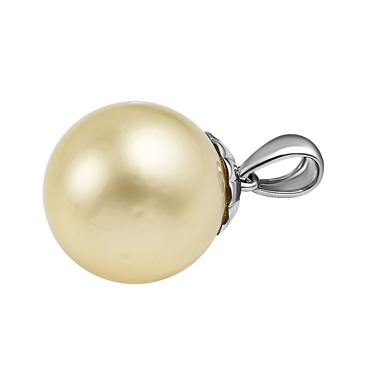 Royal Bali Collection - 18K White Gold White South Sea Pearl Pendant