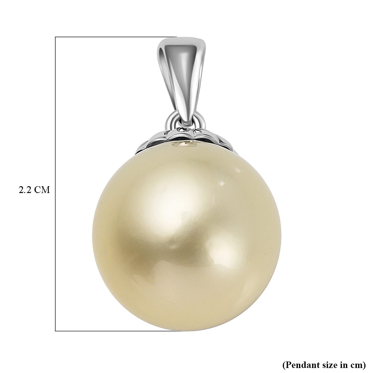 Royal Bali Collection - 18K White Gold White South Sea Pearl Pendant