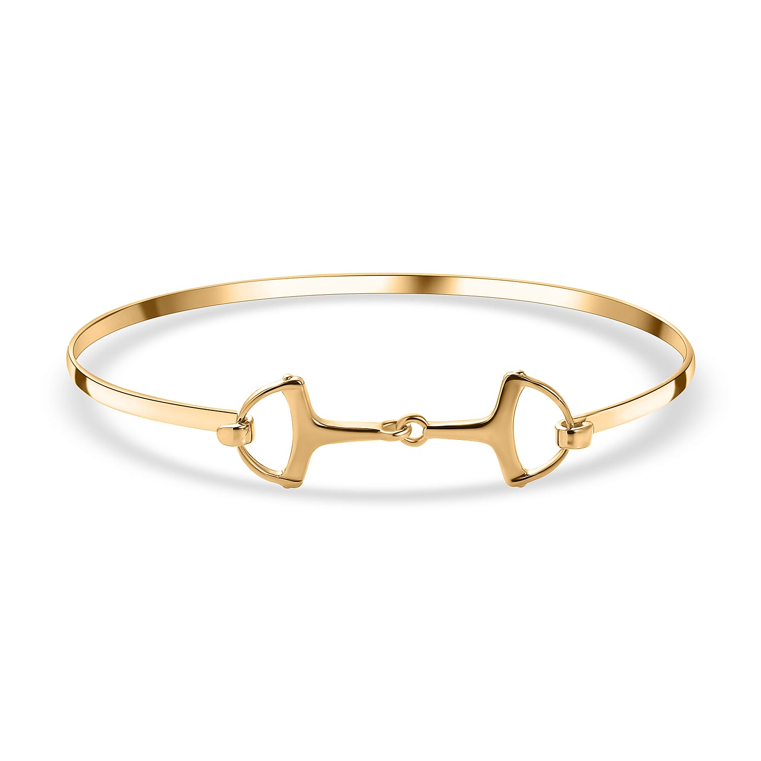 18K Vermeil Yellow Gold Plated Sterling Silver Bangle (Size - 7.5), Silver Wt. 7.80 Gms.
