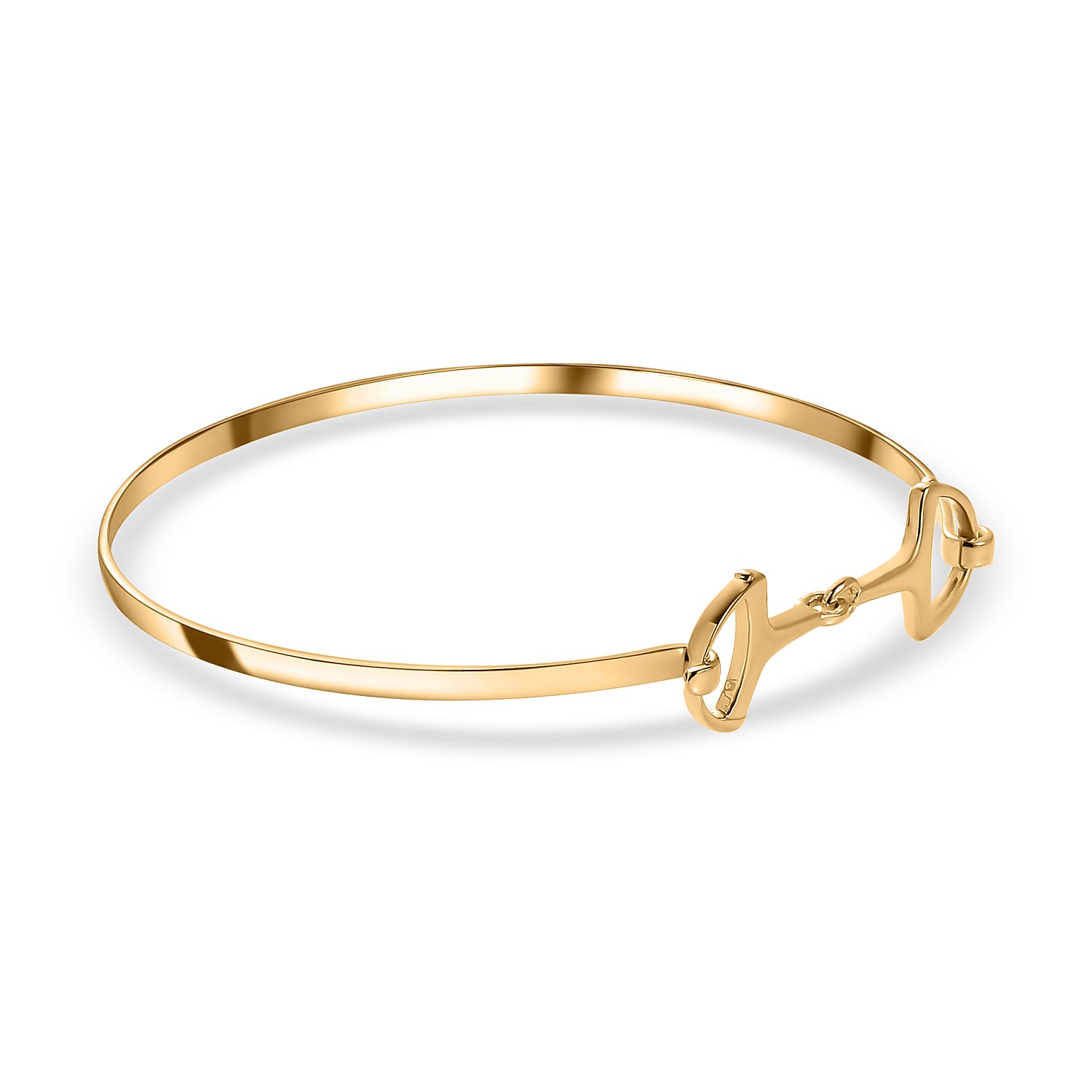 18K Vermeil Yellow Gold Plated Sterling Silver Bangle (Size - 7.5), Silver Wt. 7.80 Gms.