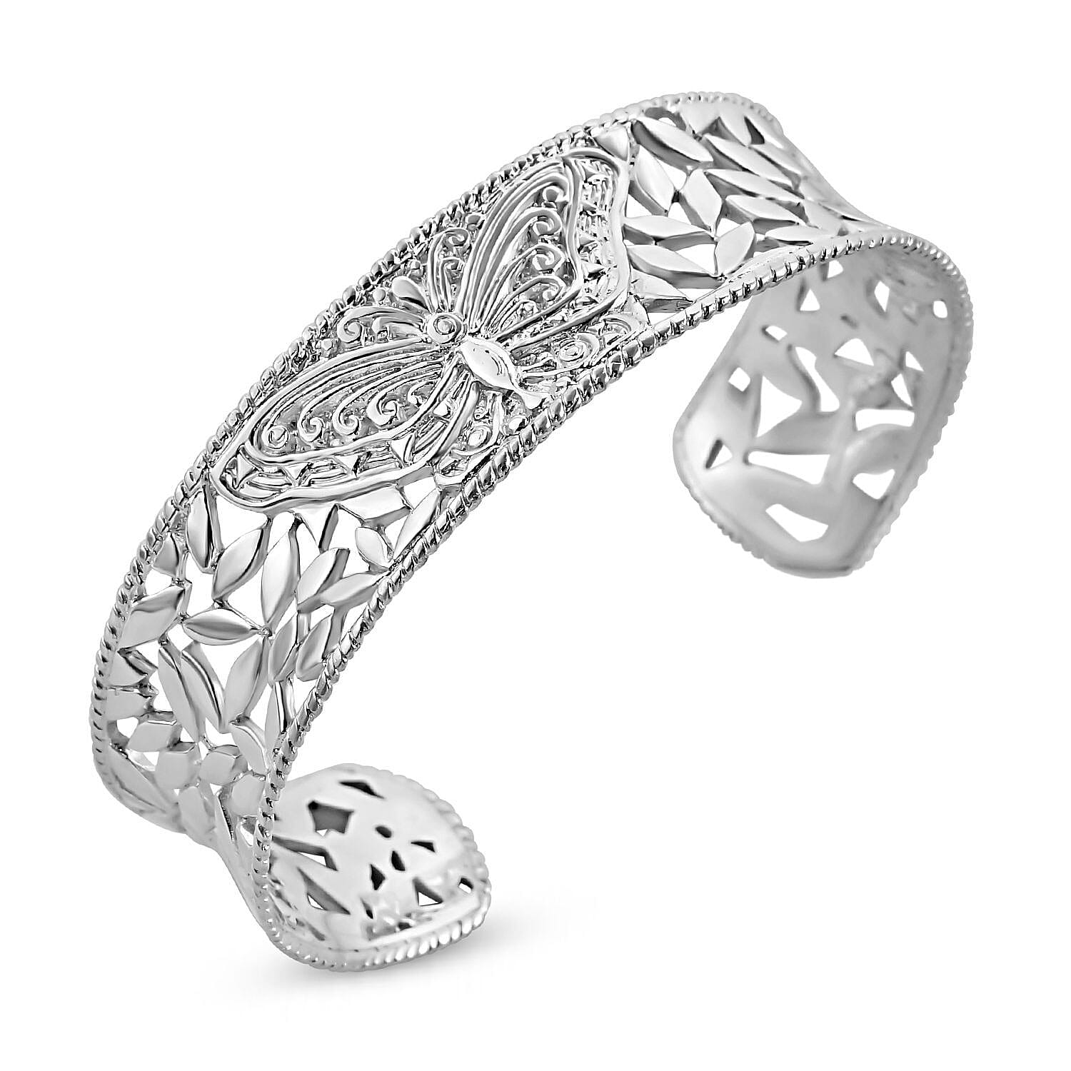 Sterling Silver Cuff Bangle (Size 7), Silver Wt. 27.70 Gms