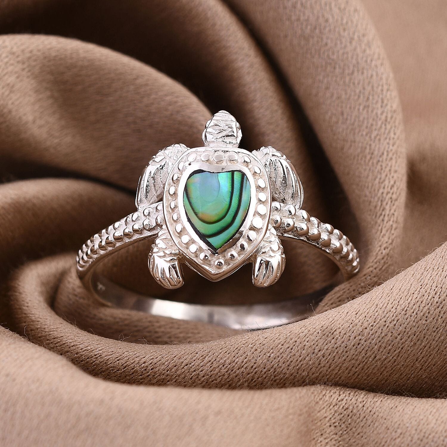 Abalone Shell  Ring  Sterling Silver 0.01 ct  0.010  Ct.