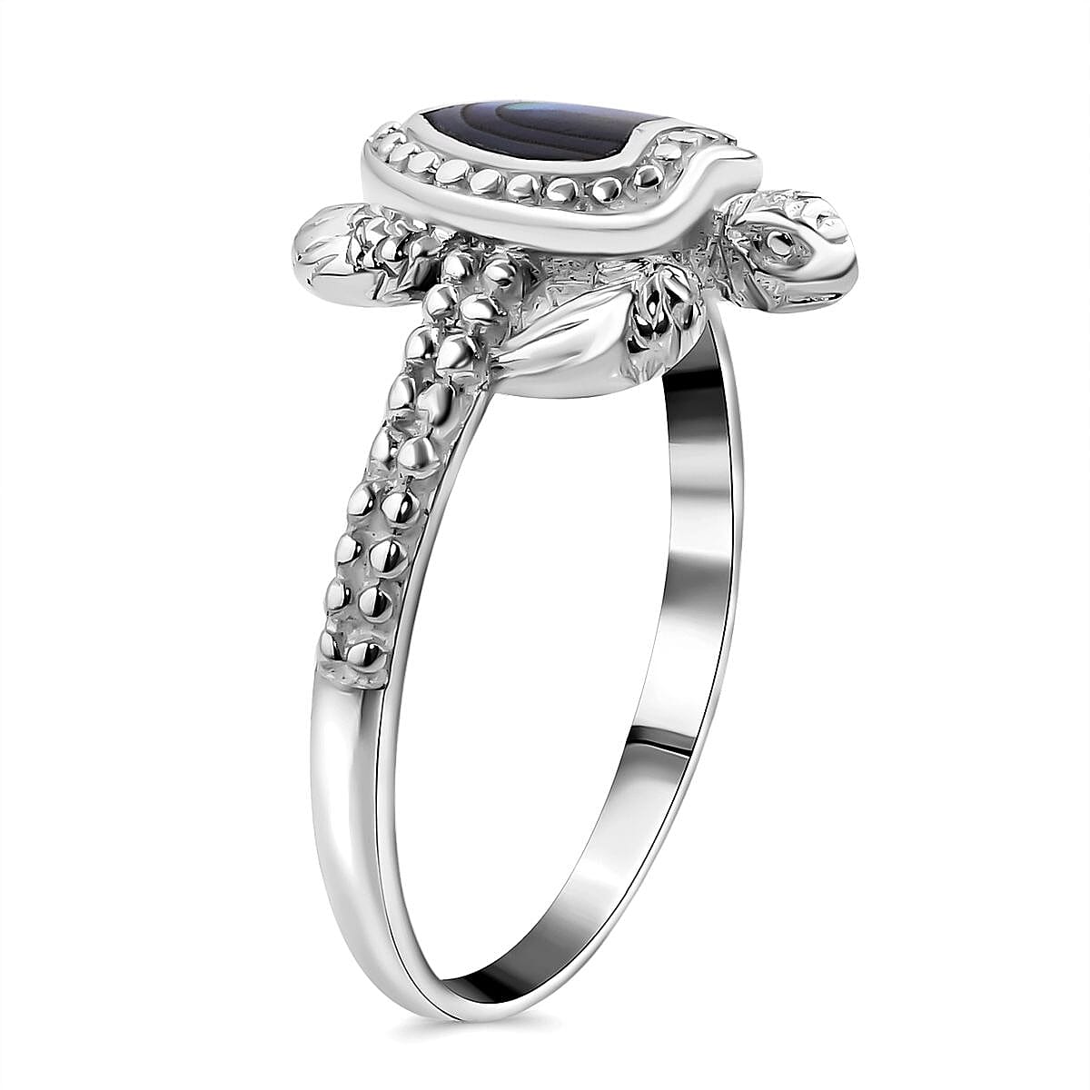 Abalone Shell  Ring  Sterling Silver 0.01 ct  0.010  Ct.