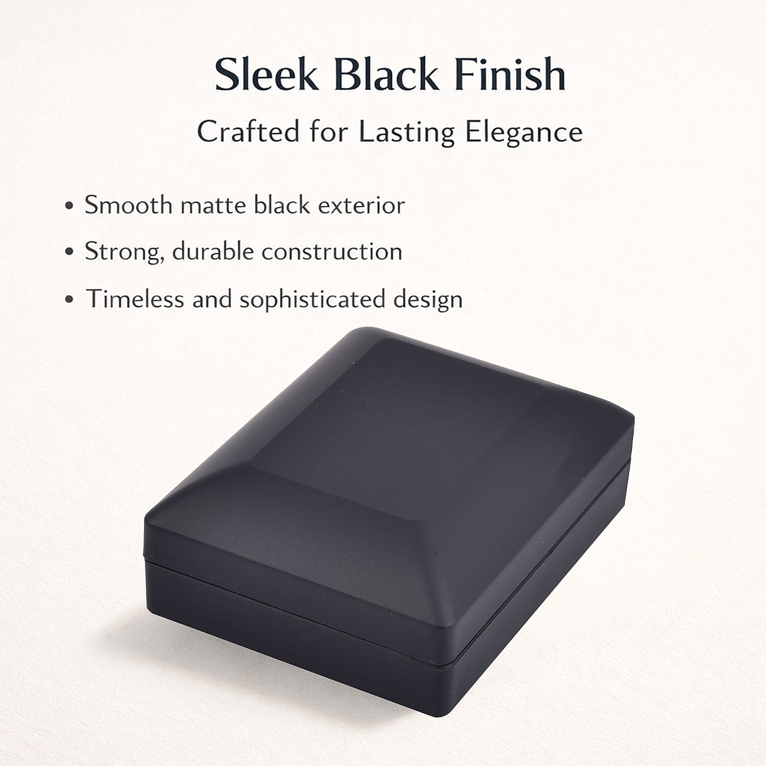 Solid Earring Box (Size 9x7x3 cm) - Black & Black