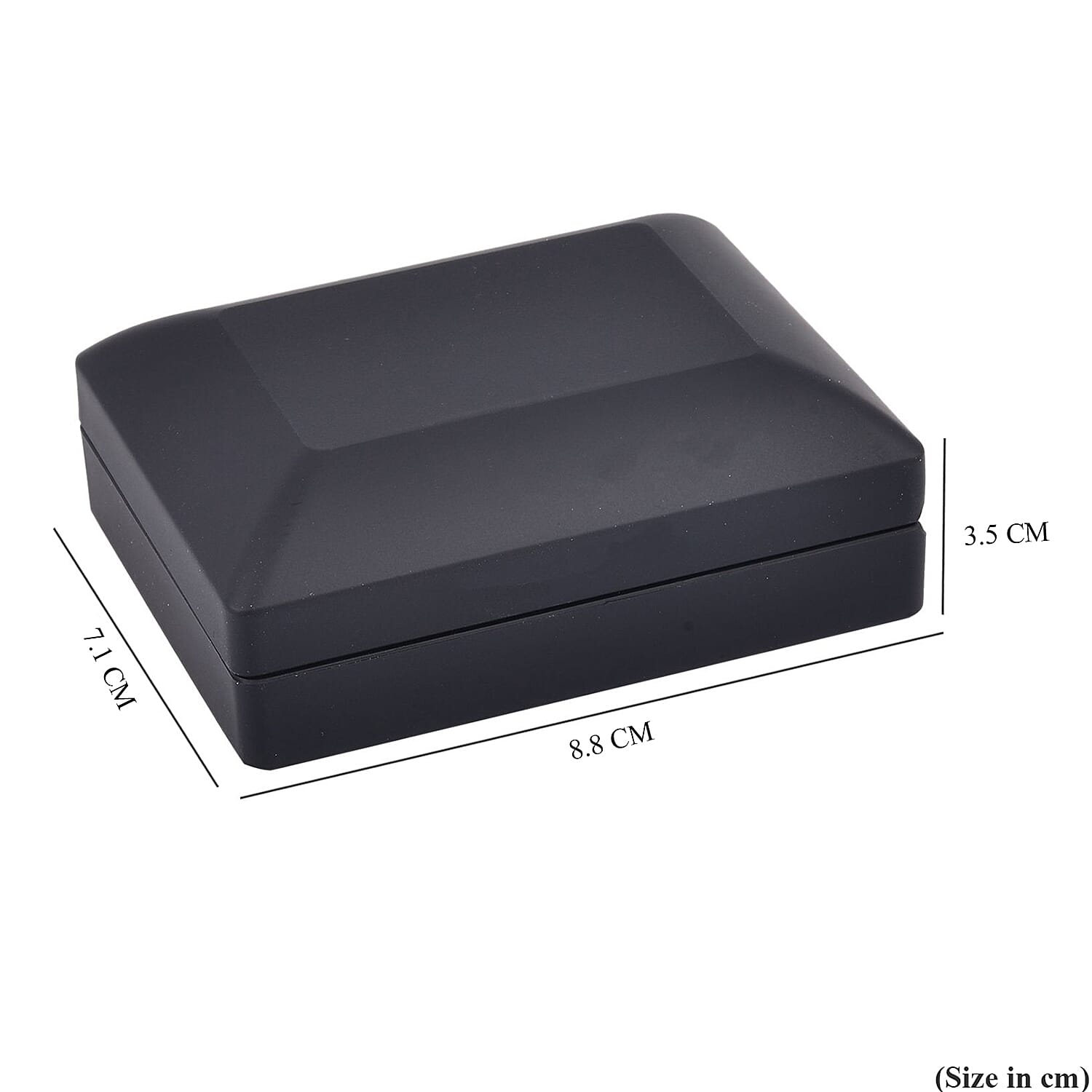 Solid Earring Box (Size 9x7x3 cm) - Black & Black