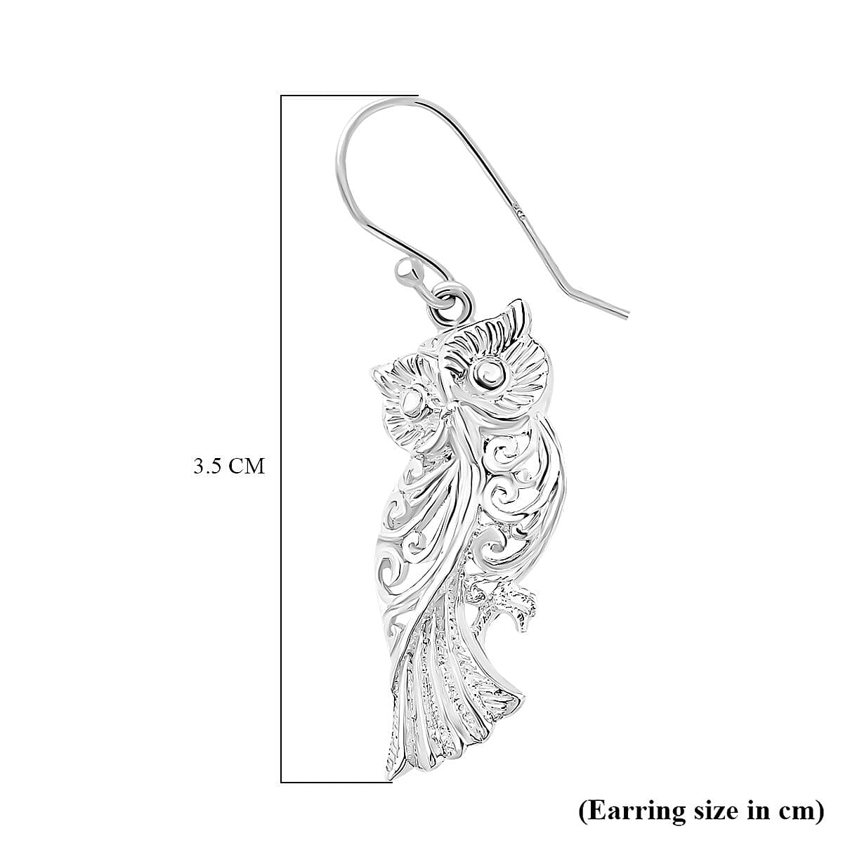 Nature-inspired Sterling Silver Owl Earrings, Silver Wt. 5.2 Gms