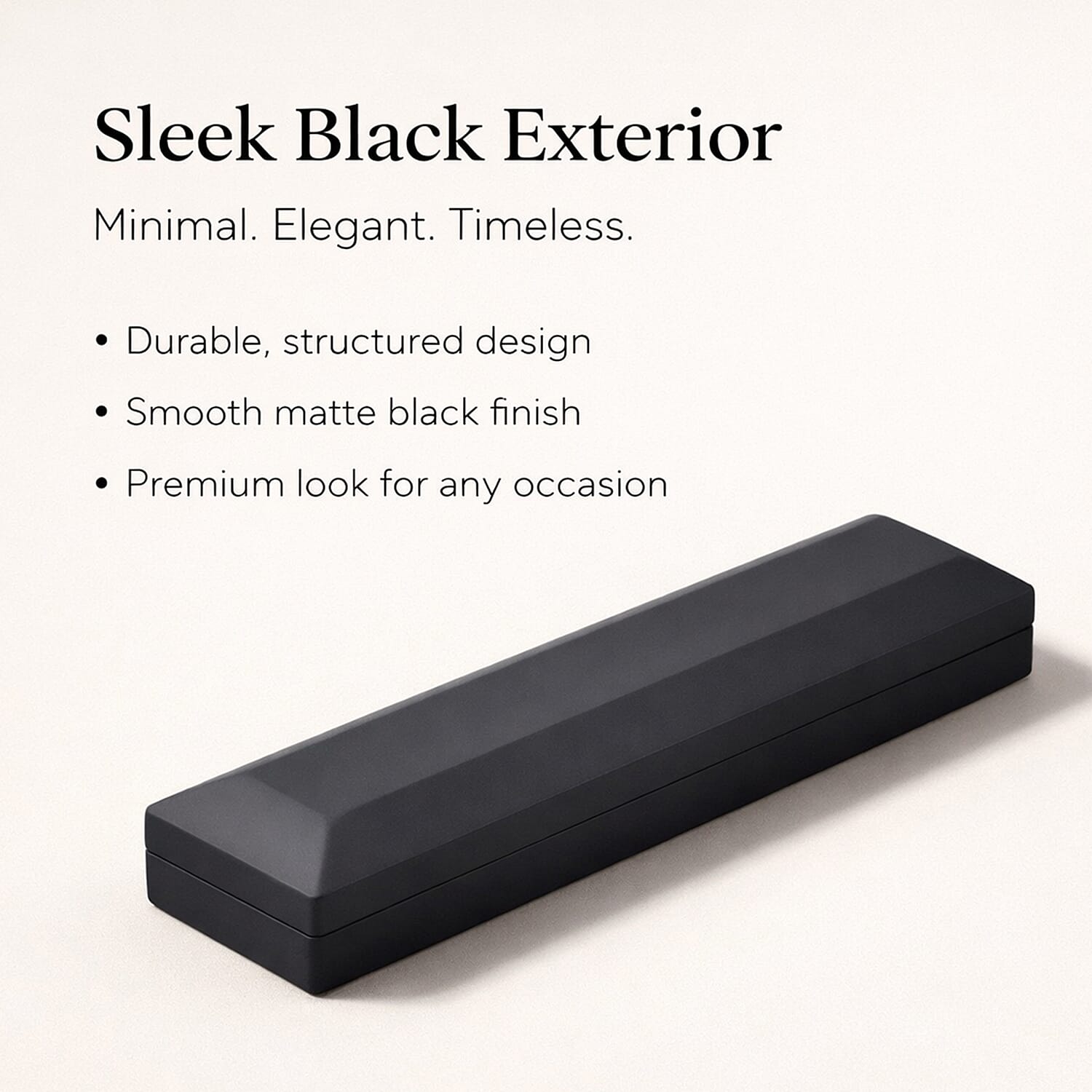 Solid Jewellery Box (Size 23x5x3 cm) - Black & Black