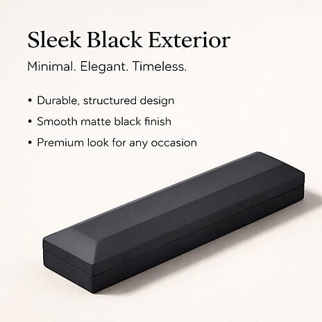 Solid Jewellery Box (Size 23x5x3 cm) - Black & Black