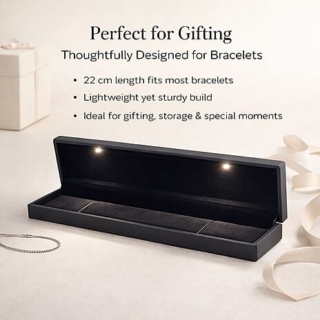 Solid Jewellery Box (Size 23x5x3 cm) - Black & Black