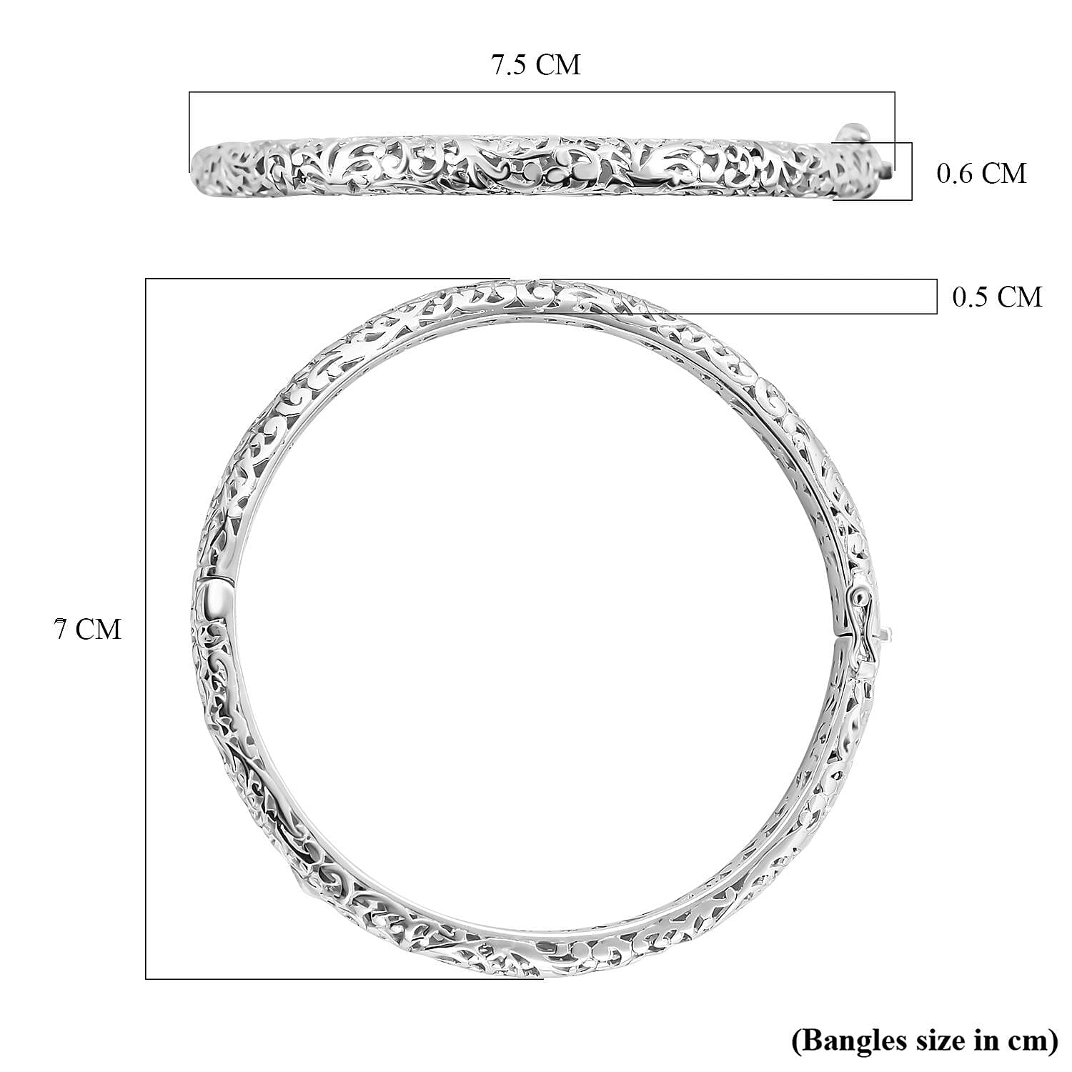 Sterling Silver Bangle,  Silver Wt. 22 Gms