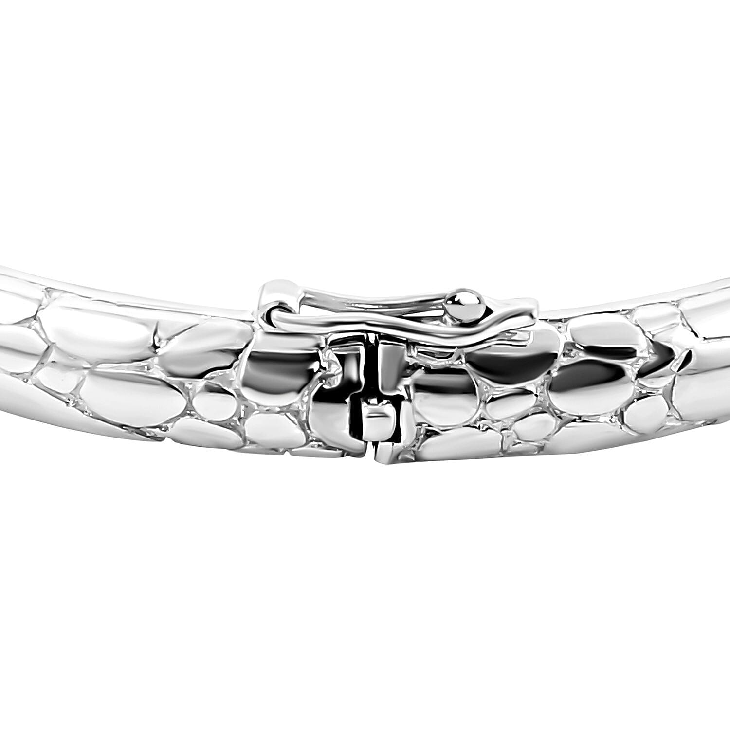 Sterling Silver Bangle (With White Rhodium Plated ), Silver Wt. 24.10 Gms (Size 7.5).