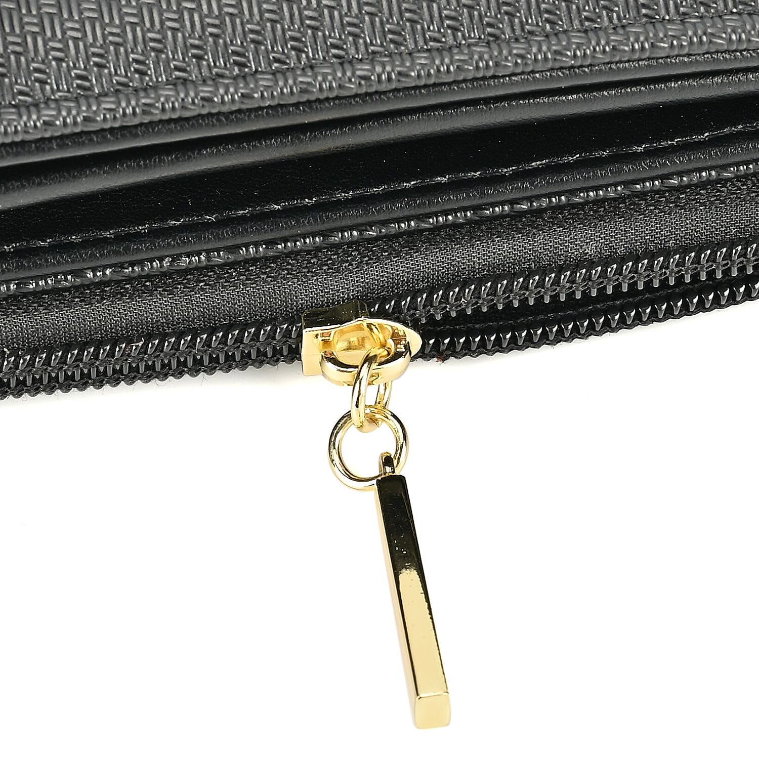 Passage PU Patterned Crossbody Bag (Size 18x5x11 cm) - Black & Black