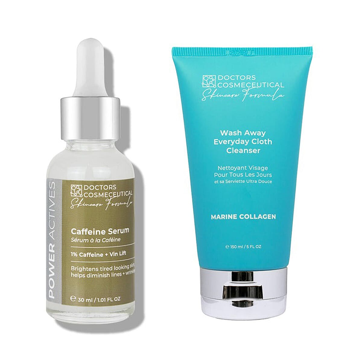 Doctors Formula - Marine Collagen Wash Away Cleanser with Caffiene Serum Duo Bundle