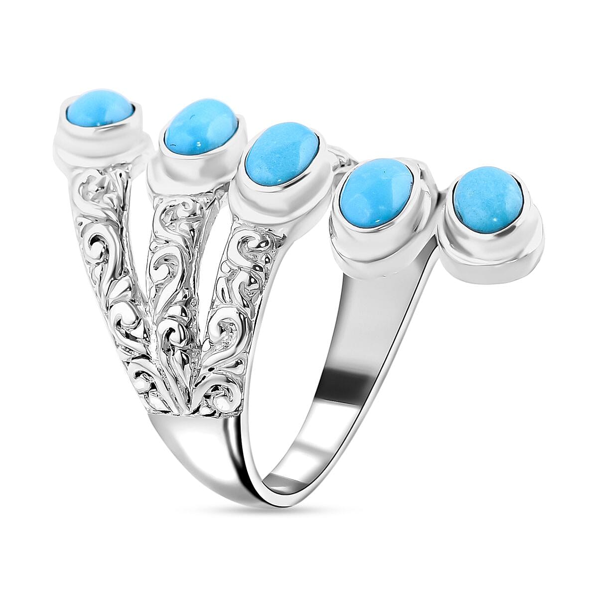 Sleeping Beauty Turquoise  Ring  Sterling Silver 1.50 pc,  Silver Wt. 8 Gms  1.500  Ct.