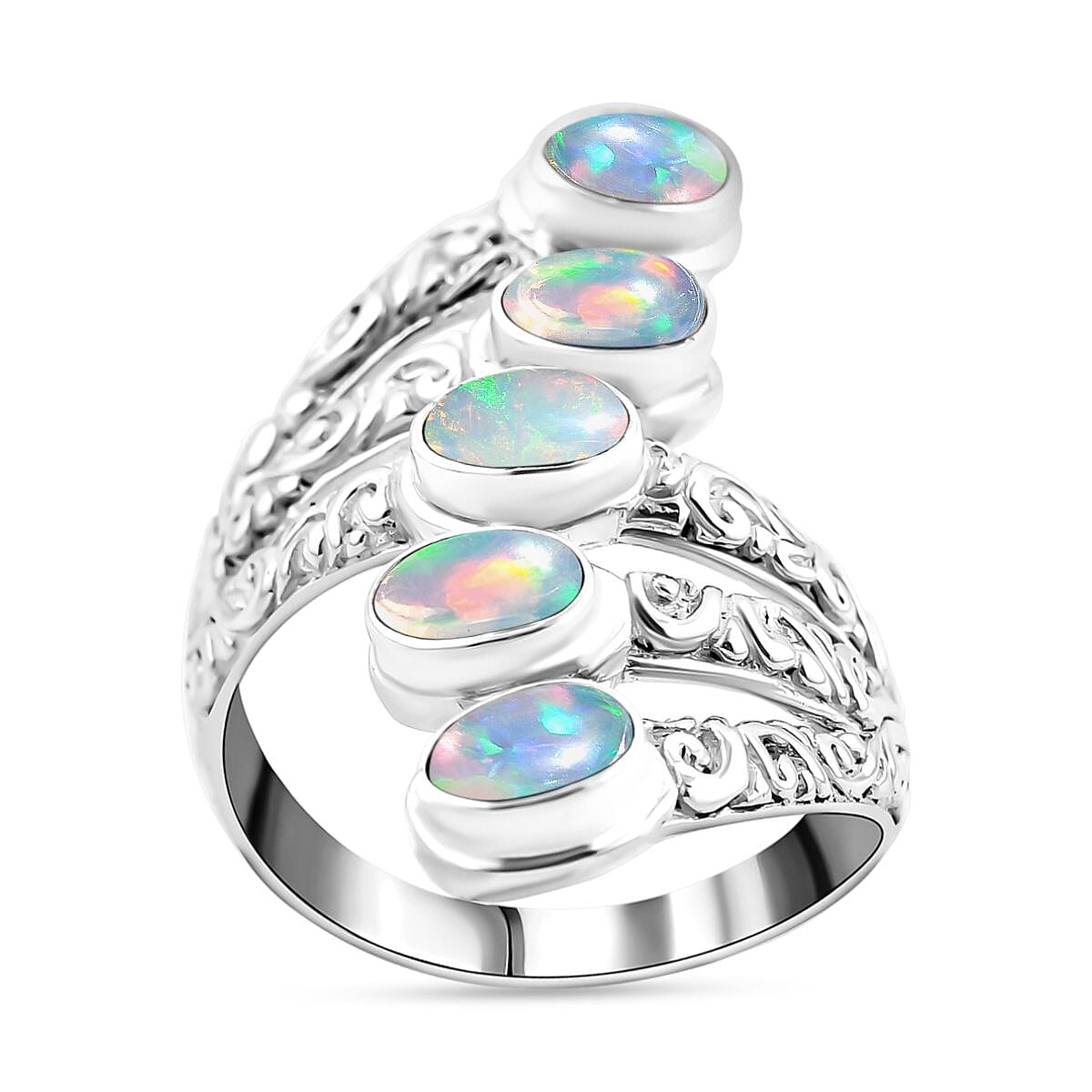 Ethiopian Opal  Ring  Sterling Silver 1.50 ct,  Silver Wt. 8 Gms  1.500  Ct.