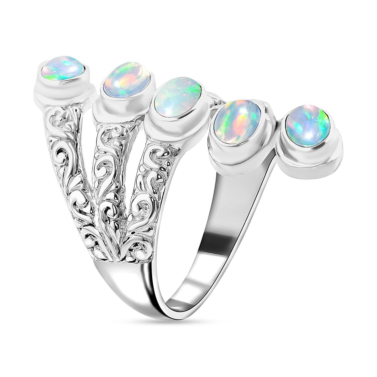 Ethiopian Opal  Ring  Sterling Silver 1.50 ct,  Silver Wt. 8 Gms  1.500  Ct.