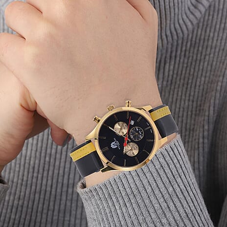 William Hunt  Movement 5ATM Watch with Blue & Pink Leather Strap