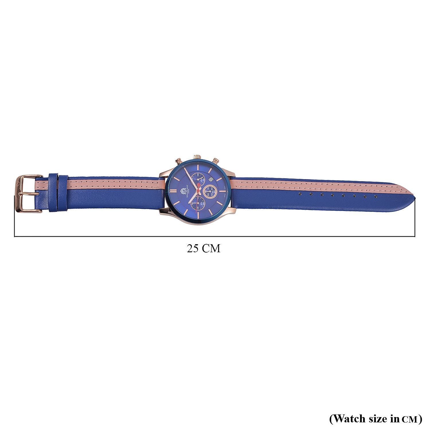 William Hunt Japan Movt. 5ATM Watch with Blue - Pink Leather Strap