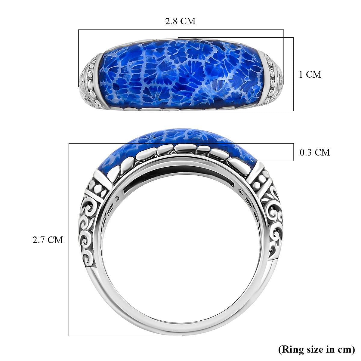 Red Coral  Ring  Sterling Silver 4.00 ct,  Silver Wt. 5.82 Gms  4.000  Ct.