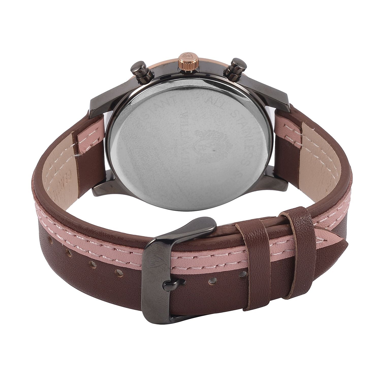 William Hunt Japanese Movement 5ATM Watch with Brown & Pink Leather Strap