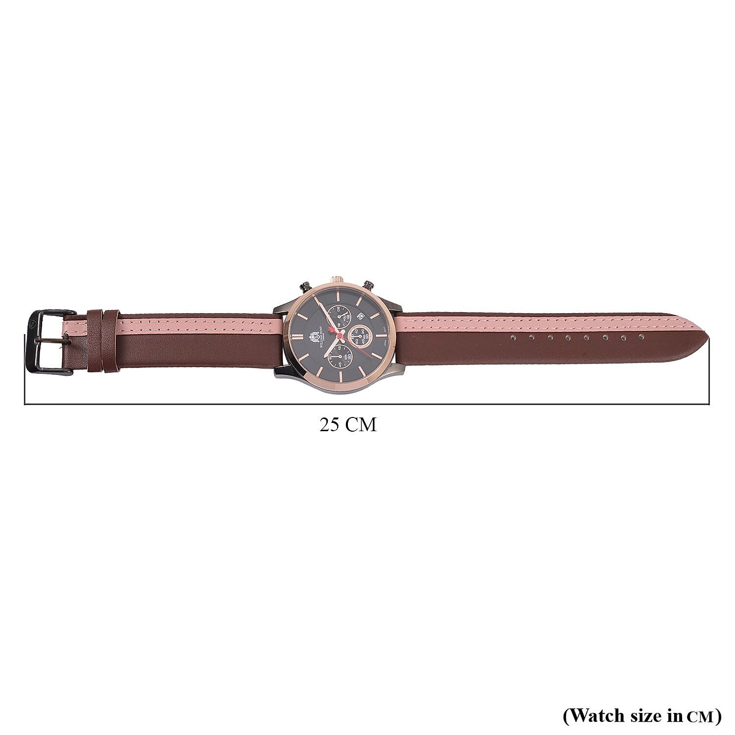 William Hunt Japanese Movement 5ATM Watch with Brown & Pink Leather Strap