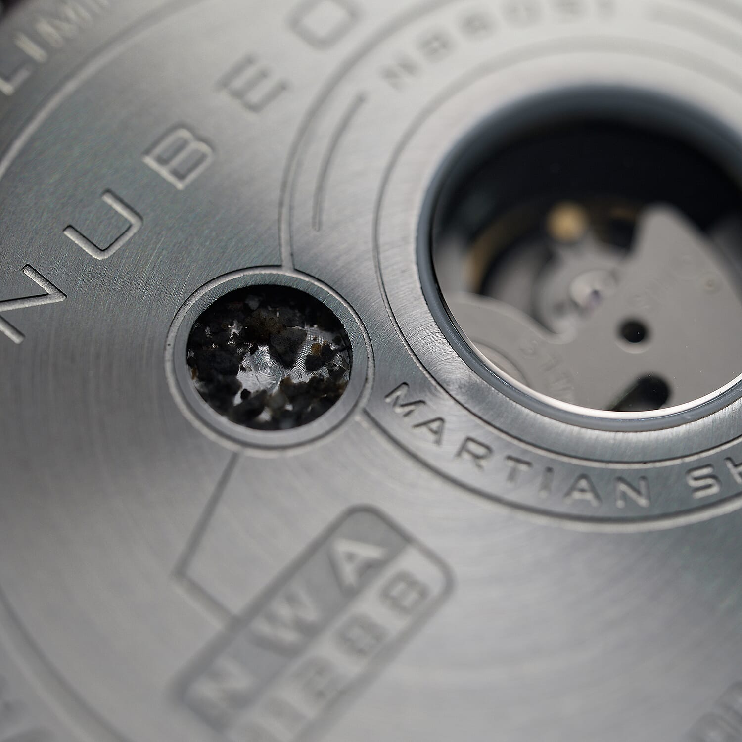 NUBEO Opportunity Automatic Limited Edition Genuine Martian Meteorite Japanese Automatic Movement With 3 Hands Brown Dial 30 ATM Water Resistant Watch With Stainlesss Steel Brown Chain Strap