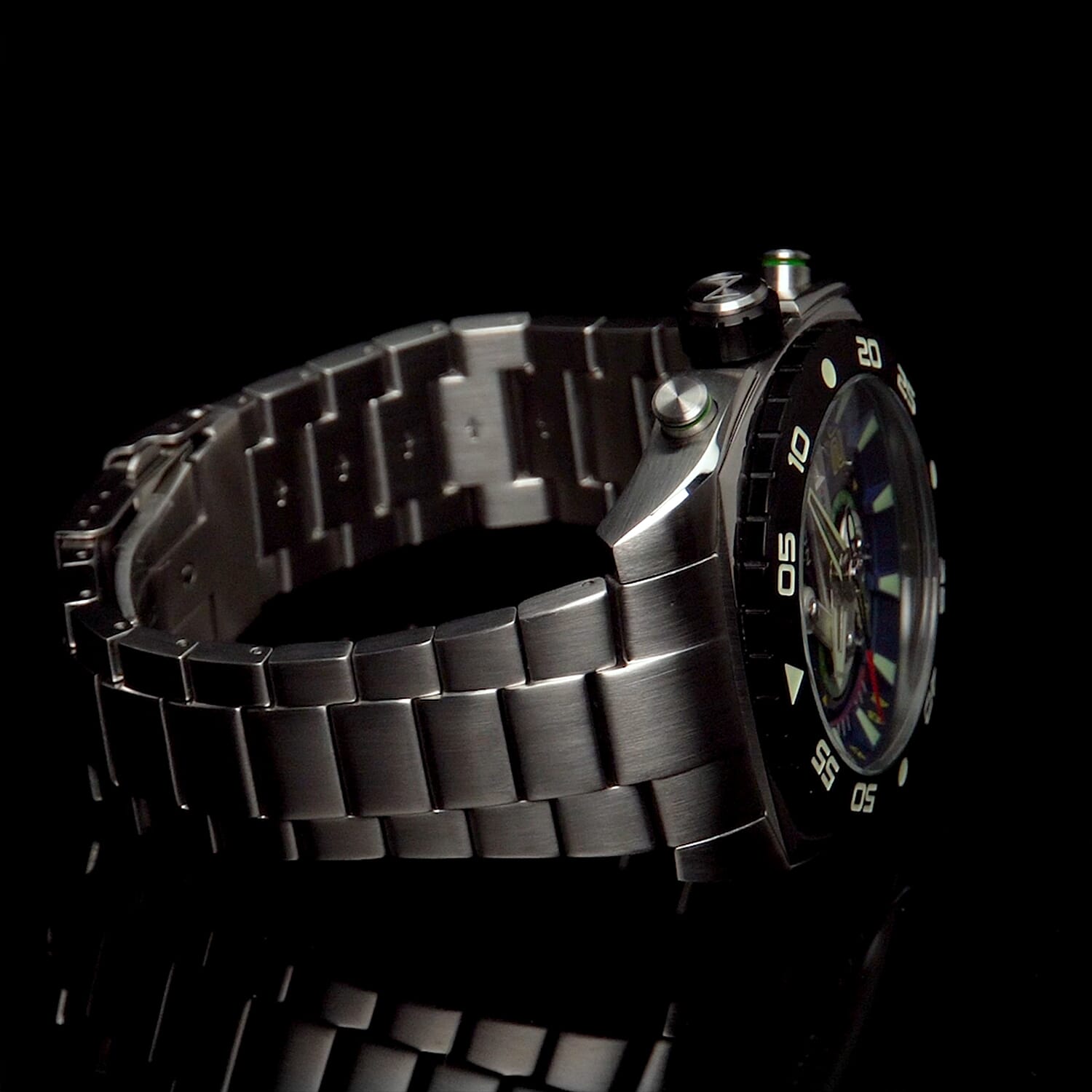 NUBEO Ingenuity Chronograph Limited Edition Japanese Quartz Chronograph Movement Blue Dial 20 ATM Water Resistant Watch With Stainlesss Steel Chain Strap