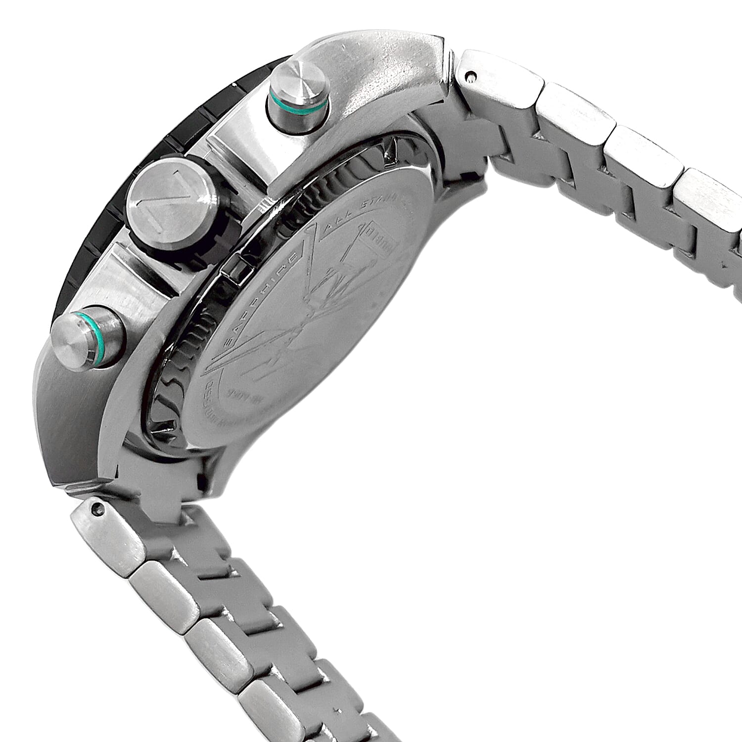 NUBEO Ingenuity Chronograph Limited Edition Japanese Quartz Chronograph Movement Silver Dial 20 ATM Water Resistant Watch With Stainlesss Steel Chain Strap