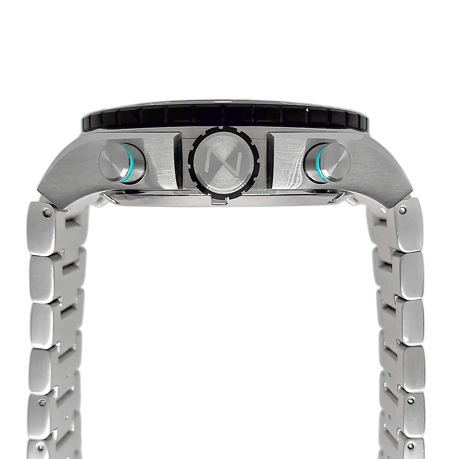 NUBEO Ingenuity Chronograph Limited Edition Japanese Quartz Chronograph Movement Silver Dial 20 ATM Water Resistant Watch With Stainlesss Steel Chain Strap