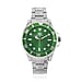 Premier - MAJESTY Japanese Movement Green Sunshine Literal Dial Water Resistant Watch with Stainless Steel Chain Strap