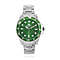 Premier - MAJESTY Japanese Movement Green Sunshine Literal Dial Water Resistant Watch with Stainless Steel Chain Strap