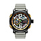 NUBEO Orion Automatic Open Heart Automatic Movement Sapphire Green Dial Water Resistant Watch With White Rubber Straps