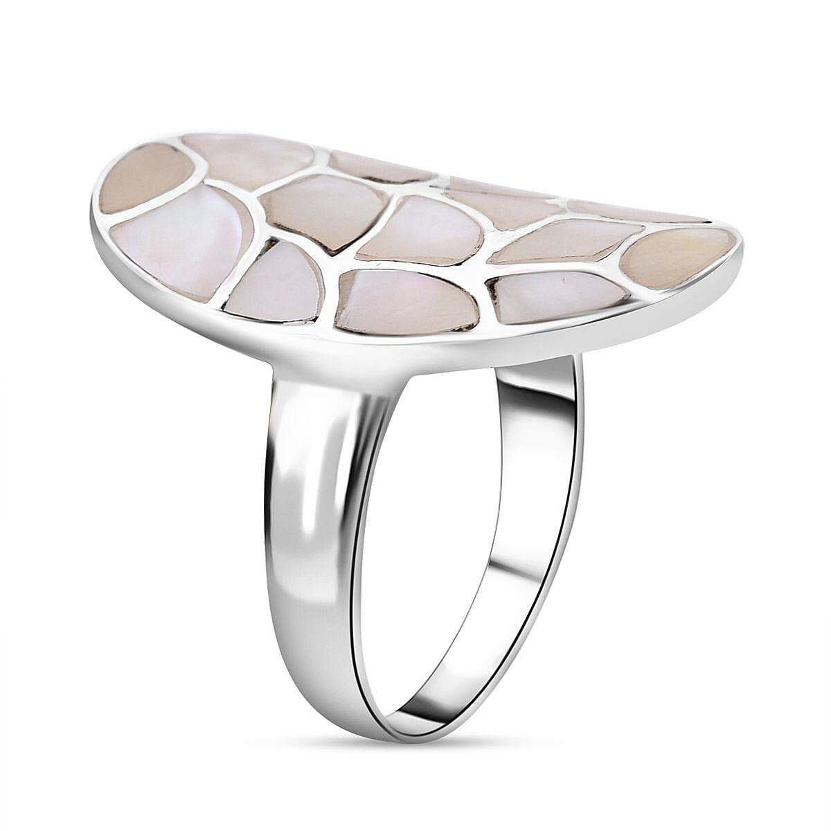Mother Of Pearl  Ring  Sterling Silver 24.00 ct,  Silver Wt. 5.1 Gms  24.000  Ct.