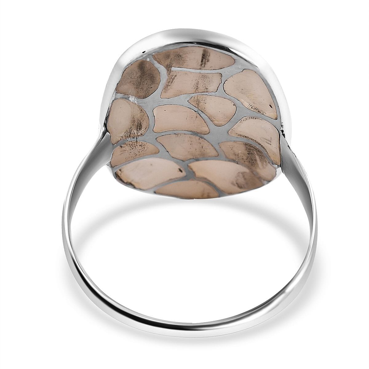 Mother Of Pearl  Ring  Sterling Silver 24.00 ct,  Silver Wt. 5.1 Gms  24.000  Ct.
