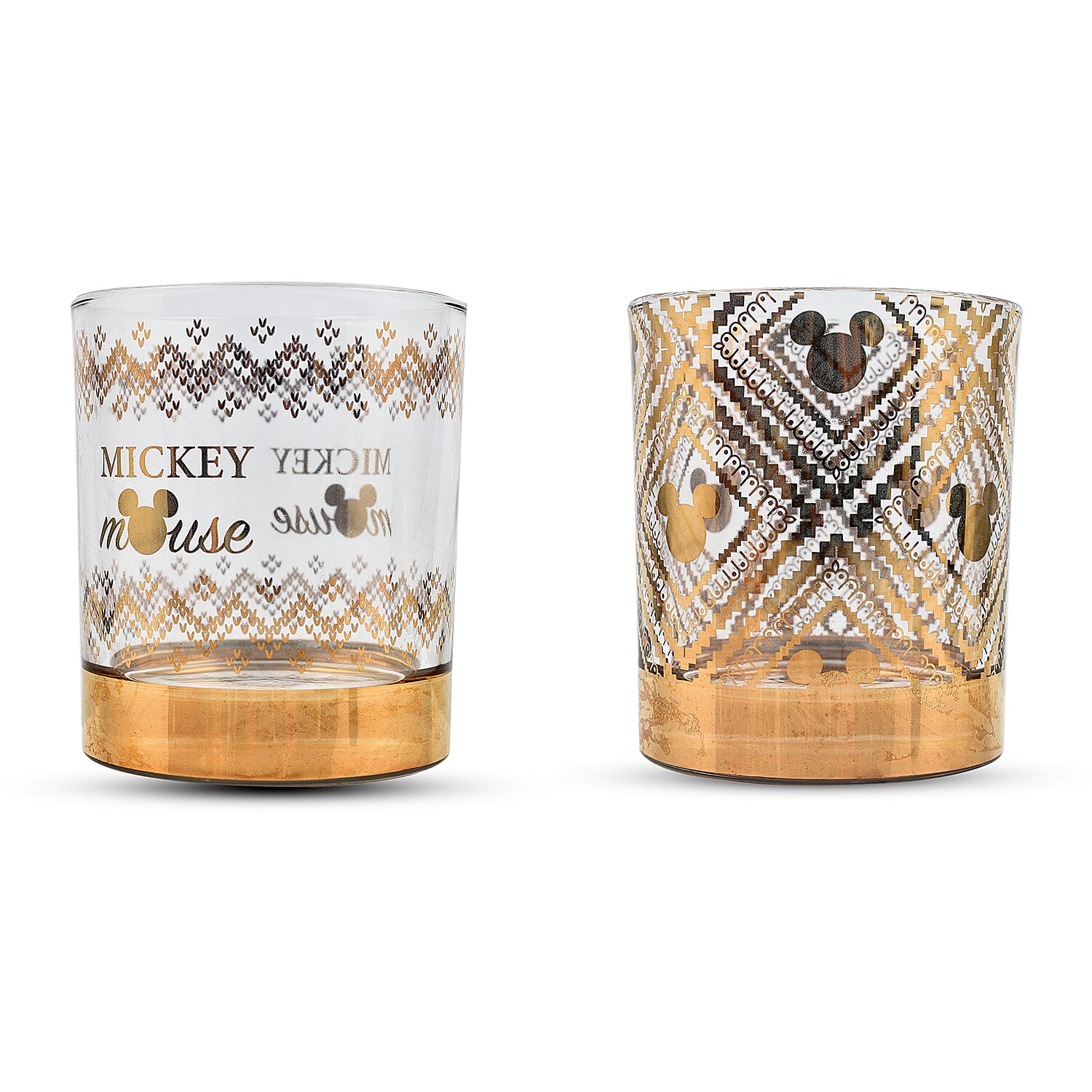Disney Home & Gift Mickey Mouse Glass Set- Gold Mickey