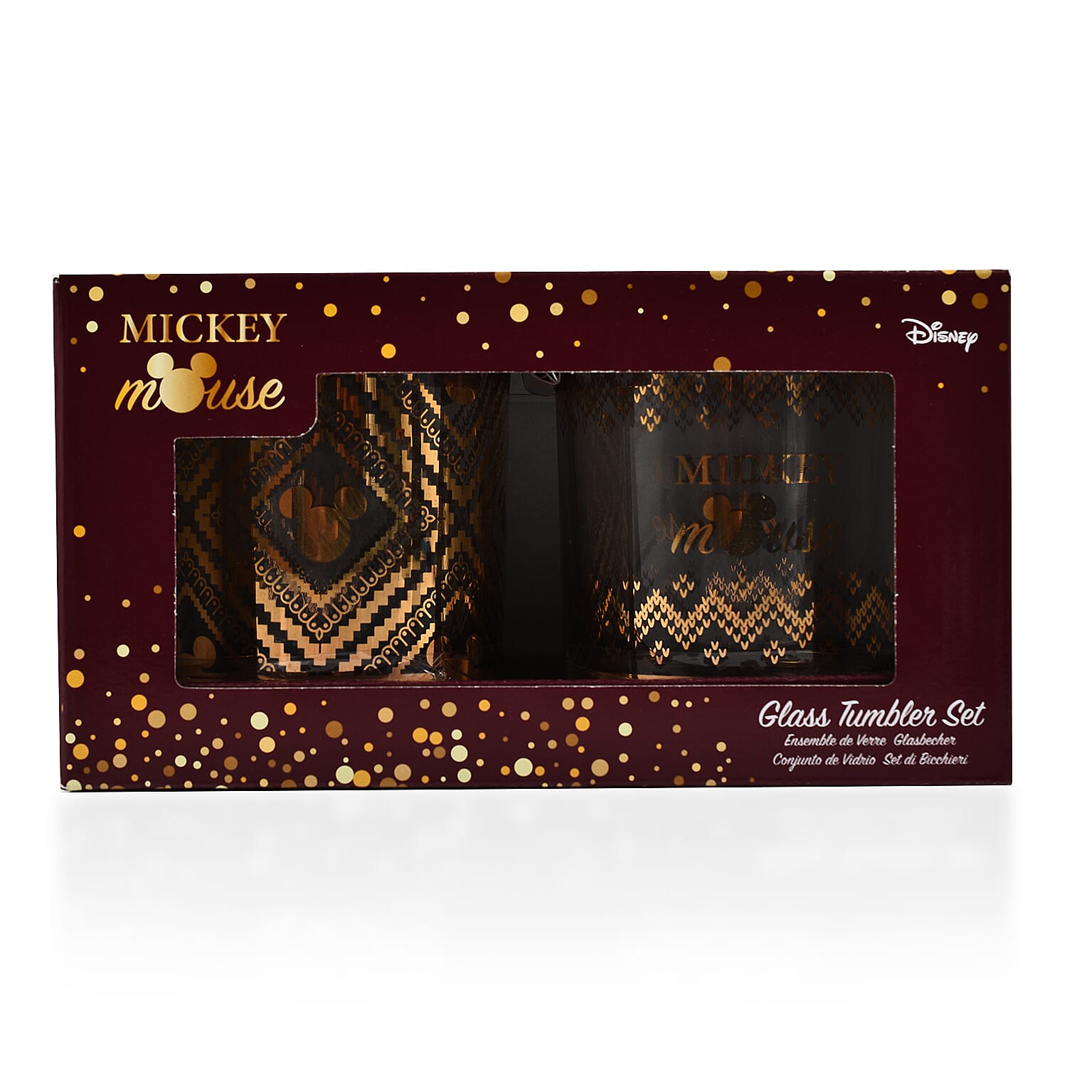 Disney Home & Gift Mickey Mouse Glass Set- Gold Mickey
