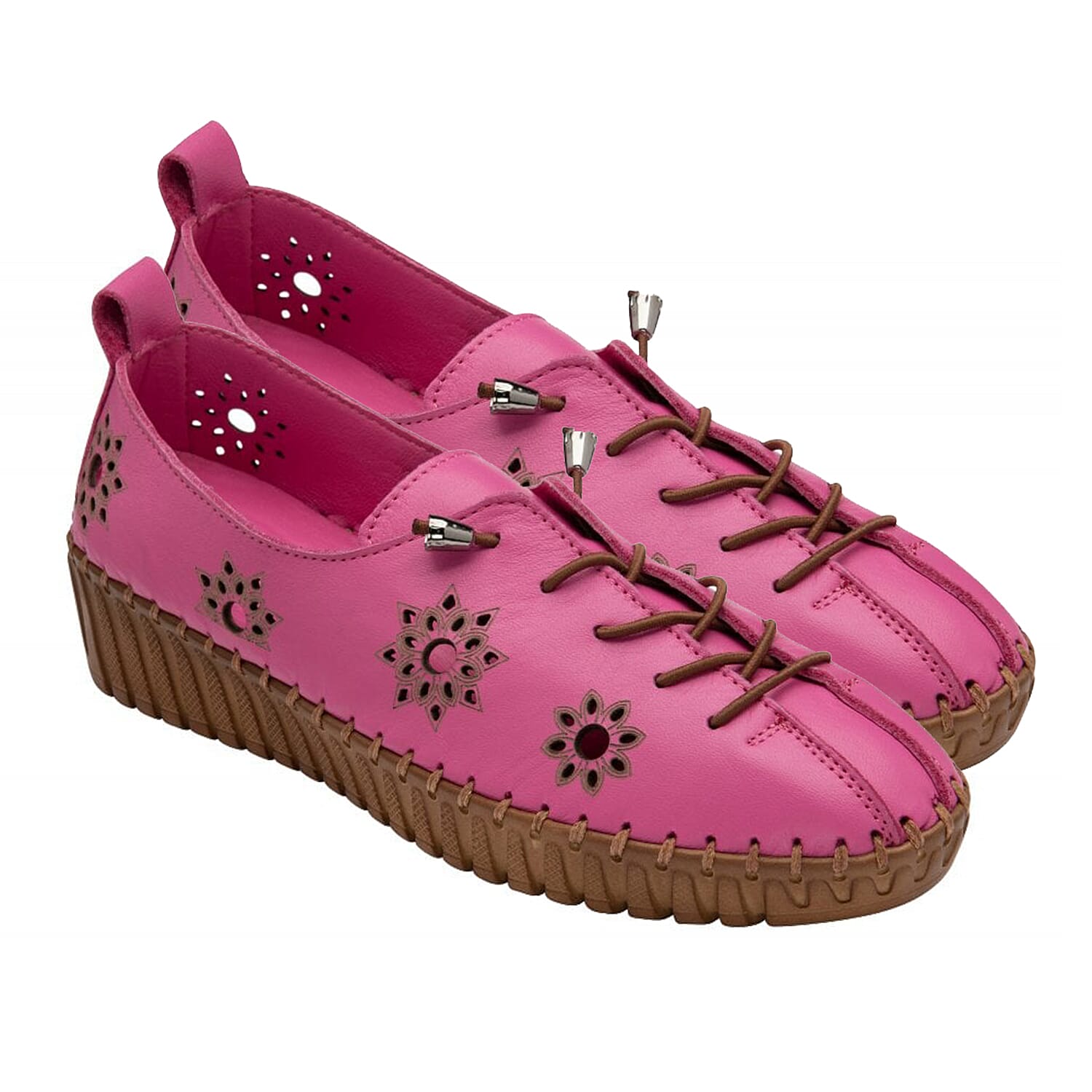 Lotus Raspberry Leather Slip-On Shoes (Size 36)