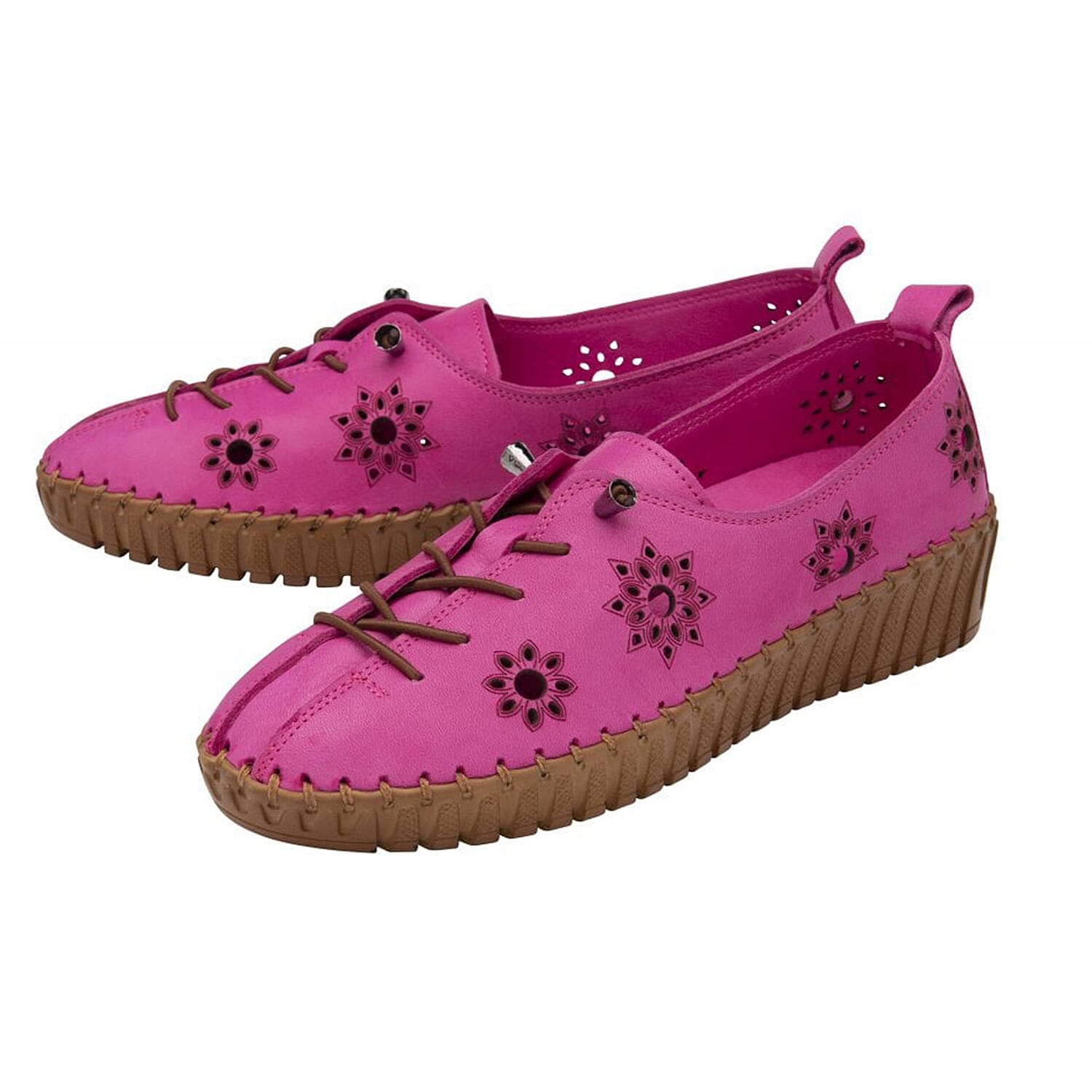 Lotus Raspberry Leather Slip-On Shoes (Size 36)