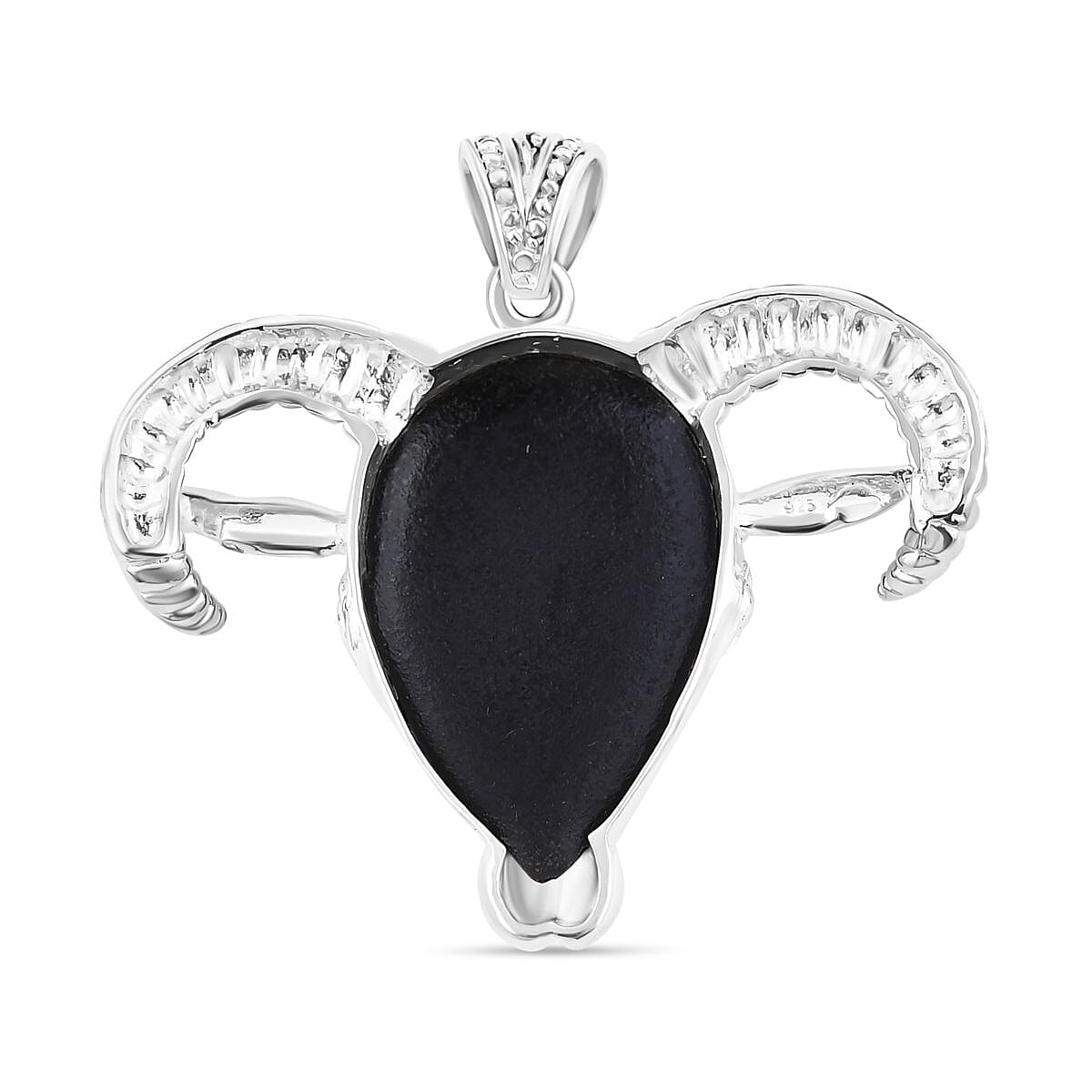 Abalone Shell Ram Head Pendant in Sterling Silver 6.00 Ct, Silver Wt. 9.65 GM