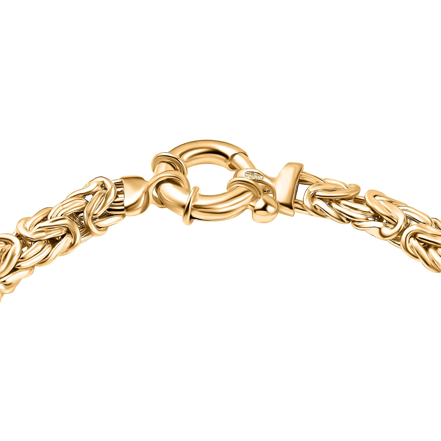 Vicenza Closeout - Yellow Gold Overlay Sterling Silver Byzantine Bracelet With Senorita Clasp (Size - 7.5) Vicenza Closeout - Yellow Gold Overlay Sterling Silver Byzantine Bracelet With Senorita Clasp (Size - 7.5)