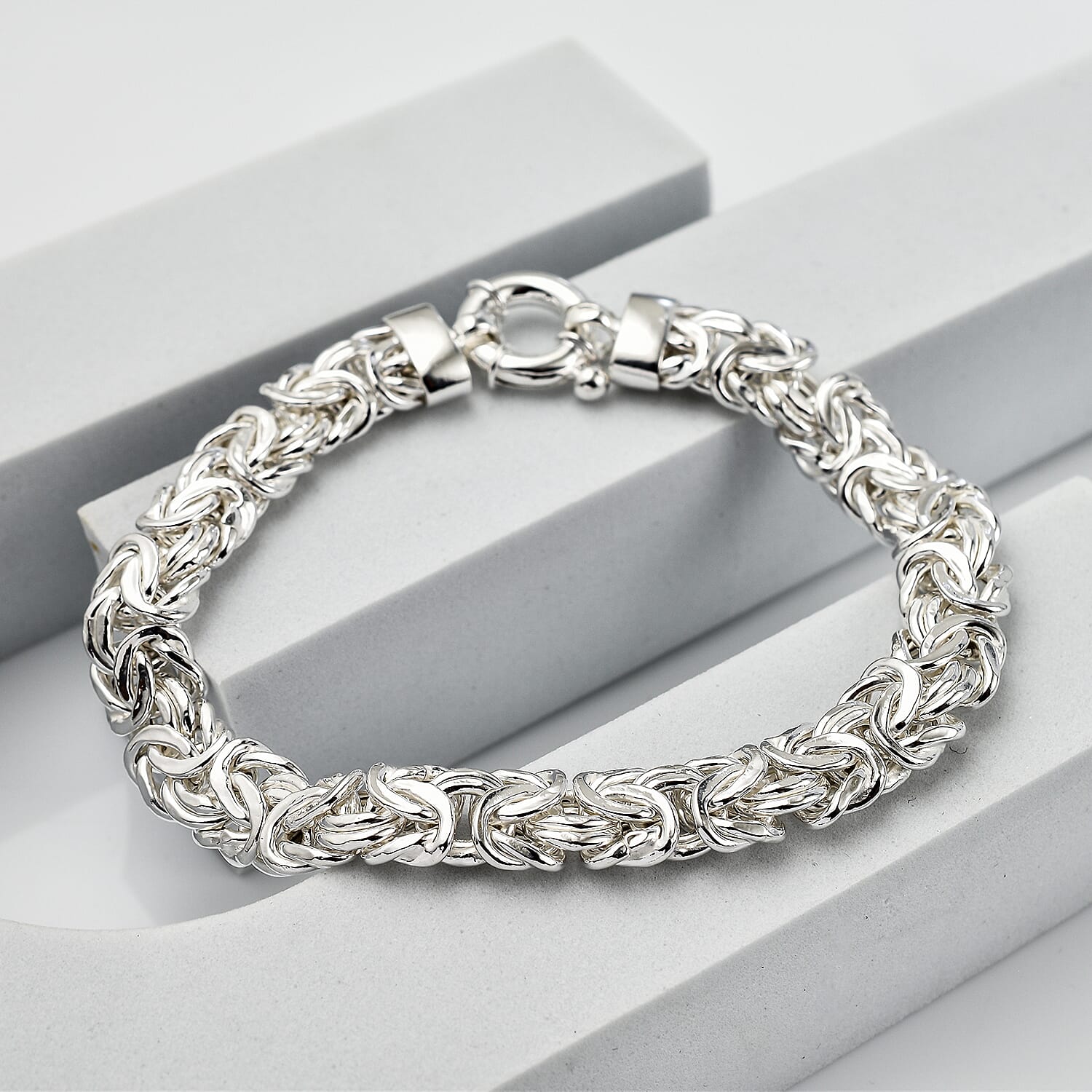 Sterling Silver Byzantine Bracelet (Size - 7.5), Silver Wt. 18.6 Gms
