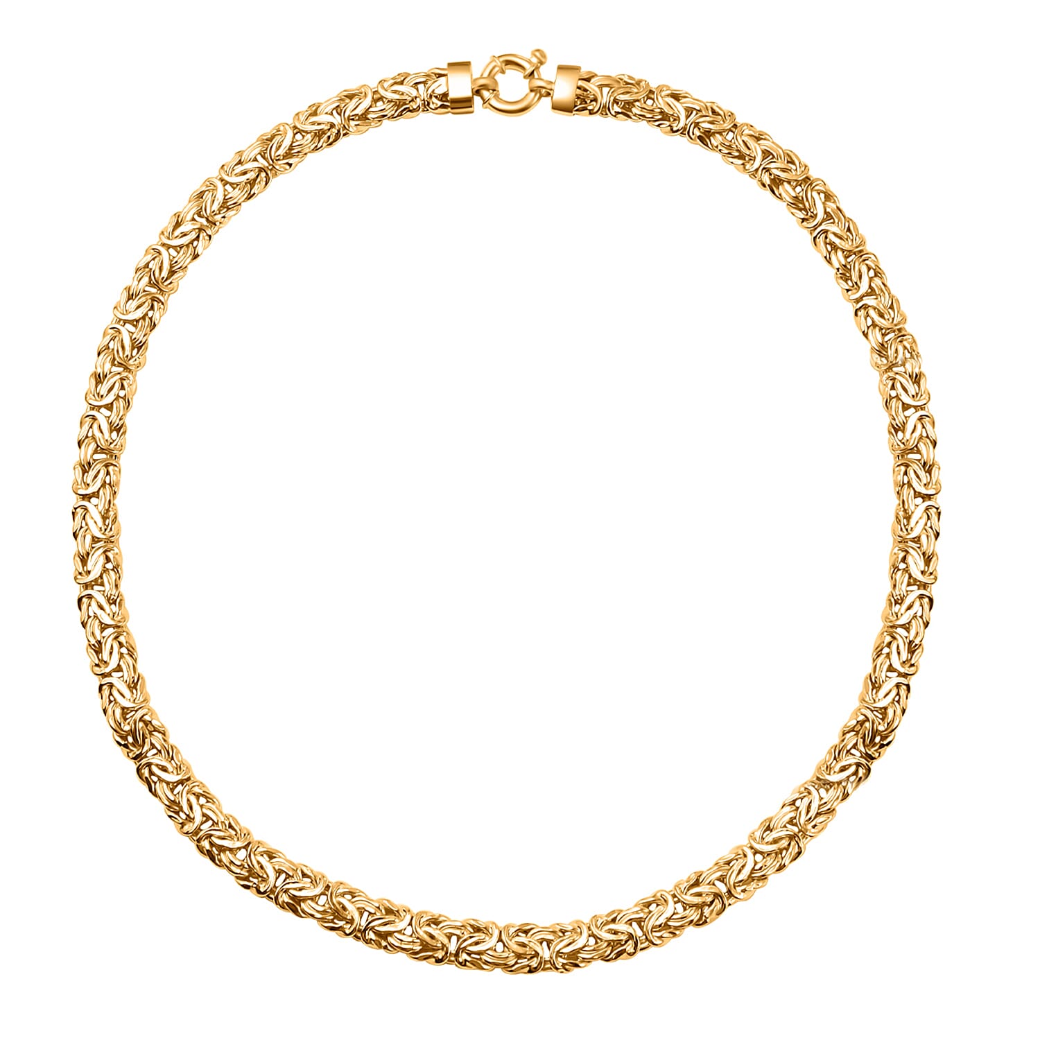 Yellow Gold Overlay Sterling Silver Byzantine Necklace With Senorita Clasp (Size - 20) Silver Wt . 44.80 Grams