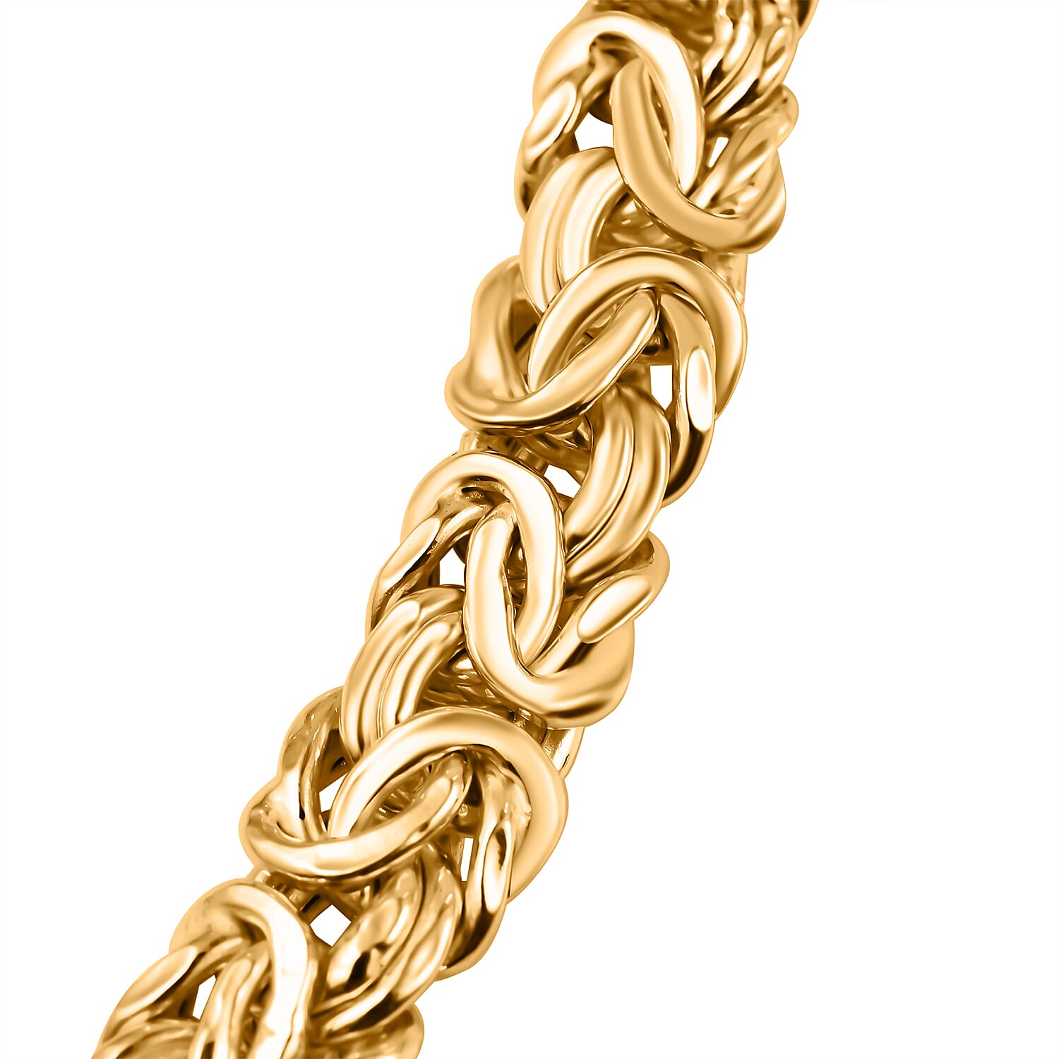 Yellow Gold Overlay Sterling Silver Byzantine Necklace With Senorita Clasp (Size - 20) Silver Wt . 44.80 Grams