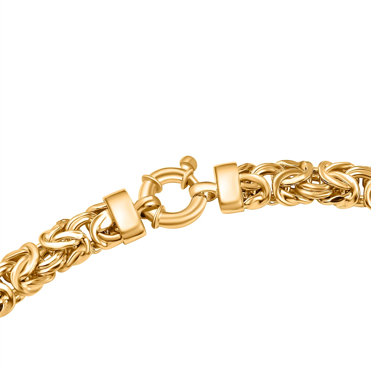 Yellow Gold Overlay Sterling Silver Byzantine Necklace With Senorita Clasp (Size - 20) Silver Wt . 44.80 Grams